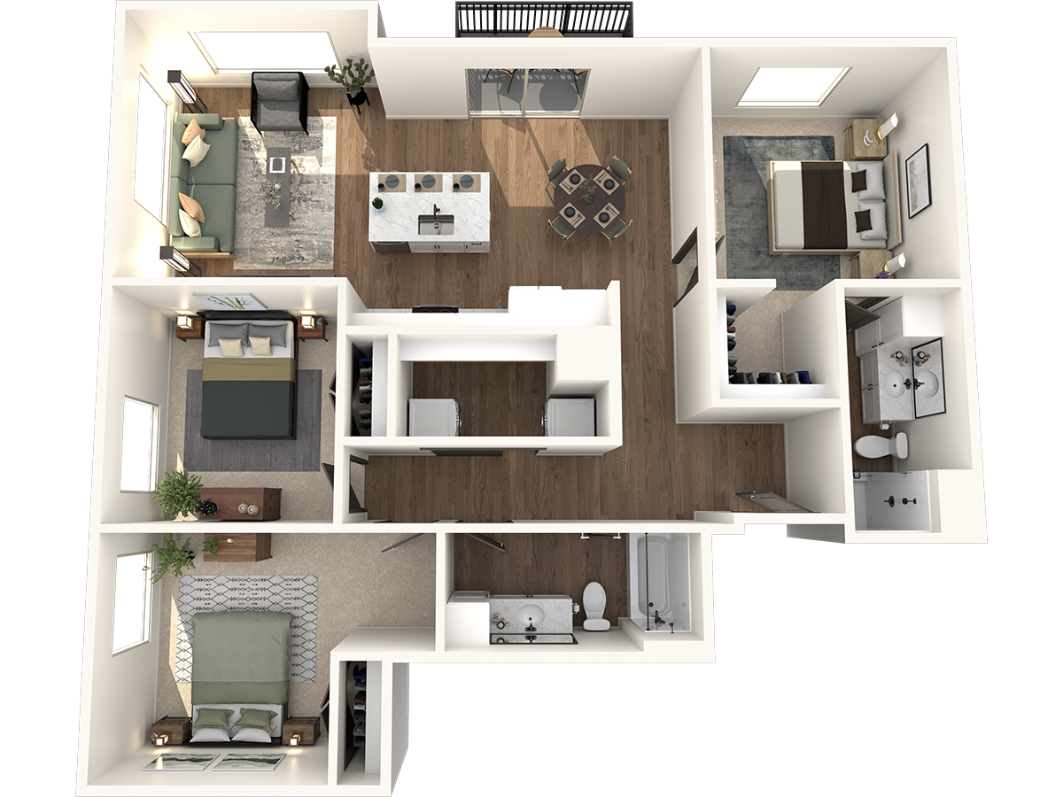 3 bedroom 2 bathroom E Floor Plan at The Crossings at Windsong, Arizona